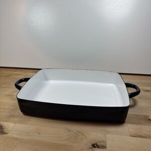 DANSK International Indonesia Enamel Baker Serving Pan Blue 13 x 10 Inch Bistro